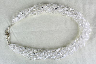 Natural Rock Crystal Quartz Beads Necklace 983 Ct Long Fashion Jewelry For Women