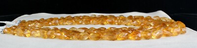 Certified Natural Yellow Citrine 1761 Ct Beads Gemstone Fashion Necklace