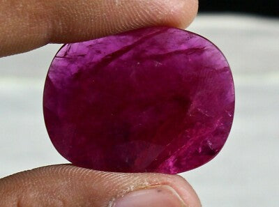 Certified Natural Heated Mozambique Ruby Oval 32x25mm 38.40 Ct Gemstone Pendant