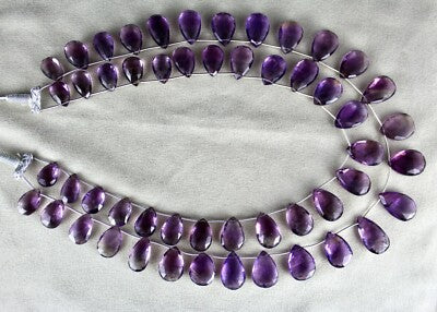 Certified Natural Amethyst Tear Drop Beads Necklace 783ct 24mm 755 Carats