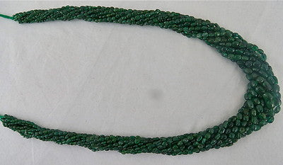 Certified Antique Natural Emerald Beads Nugget Necklace 366 Ct Estate Gemstone