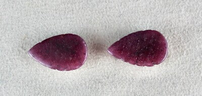 Certified Natural Untreated Ruby 48.80 Ct Carved Leaves Earring Sterling Silver