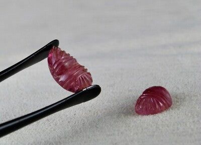 Natural Pink Tourmaline Rubellite 21.26ct Carved Gemstone For Earrings