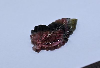 27x18 Mm Multi Tourmaline 10.68ct Carved Leaf Gemstone Ring Pendant