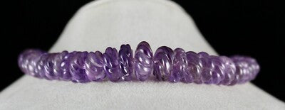 Certified Natural Amethyst 703 Ct Beads Round Sterling Silver Vintage Necklace