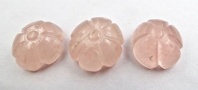 Natural Rose Quartz Flower 19mm Gemstone Pendant Earring 61.71ct Round For Women