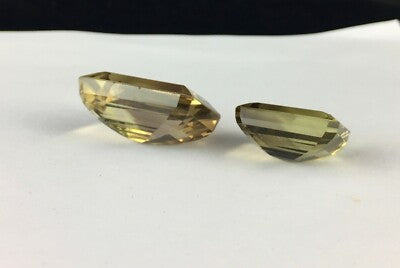 Natural Lemon Smoky Quartz 101.70ct Octagon 2 Pcs Big Gemstone Pendant