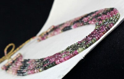 Natural Multi Colour Tourmaline 467ct Faceted Beads Gemstone Necklace