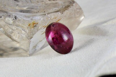 Certified Natural Pink Tourmaline 24.81 Ct Cabochon Rubellite Ring Pendant Stone