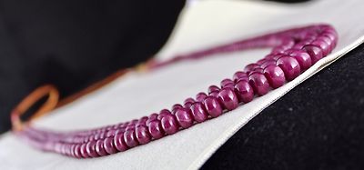 Certified Natural Untreated Ruby Beads Necklace 800 Ct For Ladies