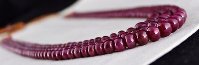 Certified Natural Untreated Ruby Beads 3 Line 602ct Ladies Necklace For Wedding