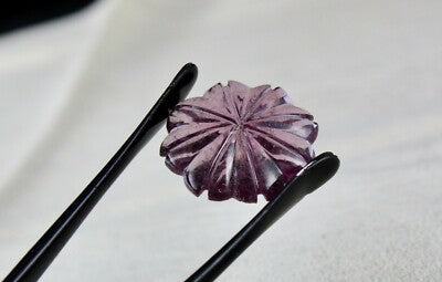 Natural Pink Tourmaline 5 Pcs Carved Flower Gemstone Set 37.10ct Designing