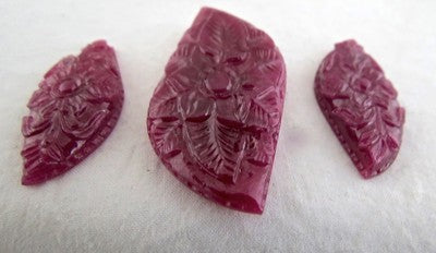 Certified 41x19 Mm African Ruby 83.50ct Carved Gemstone For Earring Pendant