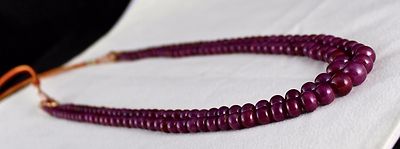 Certified Natural Ruby Round Beaded Necklace 425 Ct Red Gemstone Strings
