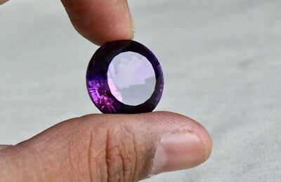 22mm Natural Amethyst Round Pendant 43.90 Ct Semi-precious Gemstone For Women