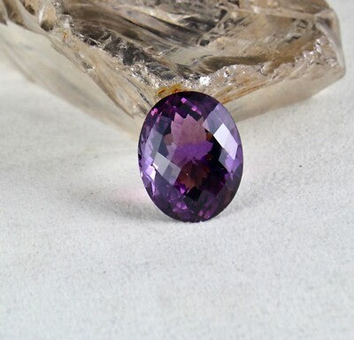 Certified Natural Amethyst 25x20mm Oval Fine Cut 43.48 Ct Gemstone Ring Pendant