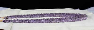 Antique Natural Amethyst Melon Beads Necklace 947 Ct Purple Gemstone
