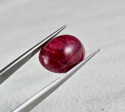 Certified Natural Pink Tourmaline Rubellite 16x12mm Oval Cabochon 10.02 Ct Ring