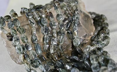 Natural Rutilated Quartz Beads 1023 Ct Gemstone Sterling Silver Fashion Necklace