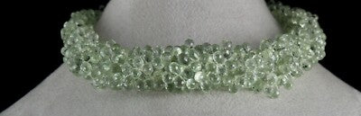 Certified Natural Green Amethyst Teardrop Necklace 731 Ct Sterling Silver Party