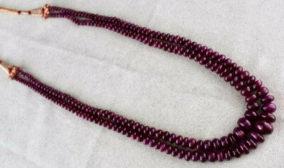 Certified Natural Ruby Beads Necklace 382 Ct Round Gemstone Collection Red