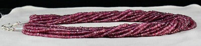 Certified Natural Pink Tourmaline 798 Ct Beaded Necklace Sterling Silver Clasp