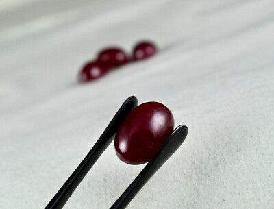 Certified Top Unheat Natural Ruby Oval Cabochon 26.14 Ct Gemstone Jewelry Set