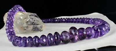 Certified Natural Amethyst 1901 Ct Faceted Round Gemstone Unique Necklace