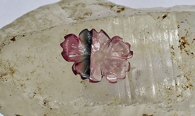 Natural Multi Tourmaline Carved Flower 4.65 Ct Gemstone Ring Pendant Design