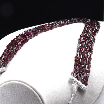 Natural Red Garnet Beads 593 Ct Fancy Gemstone Necklace Ladies Fashion For Women