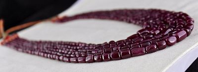 Certified Natural Untreated Ruby 1097 Ct Tumble Long Beads Red Gemstone Necklace