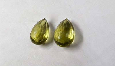 Lemon Quartz Teardrop 2 Pc Semi Precious Gemstone 31 Ct Earring Designing