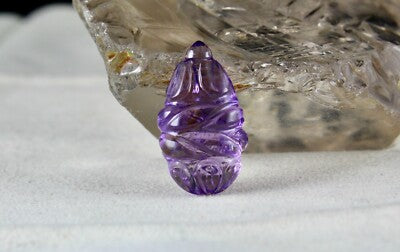 Natural Amethyst 25x15mm Tear Drops Pendant 21.83ct Gemstone Hanging Jewelry