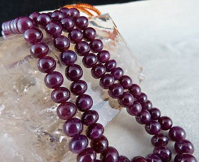 Certified Natural Ruby Beads Round 446 Ct Gemstone Fine Necklace Gifting
