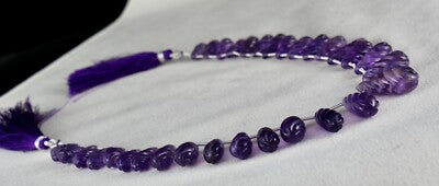 Natural Amethyst 197 Ct Carved Tear Drops 31 Pcs Gemstone Designing