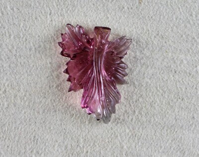 Natural Pink Tourmaline 14.13 Ct Carved Leaves Gemstone Ring Pendant Designing