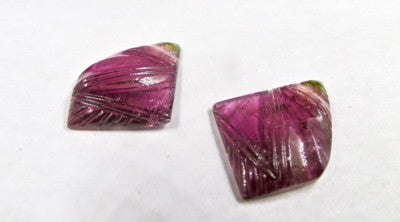 Natural Multi Pink Tourmaline 23.65 Ct Carved Gemstone For Earrings Pendant