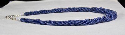Certified Vintage Natural Blue Sapphire 483 Ct Beads Necklace For Women