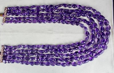 Certified Natural Purple Amethyst 1115 Ct Nugget Beads Gemstone Party Necklace