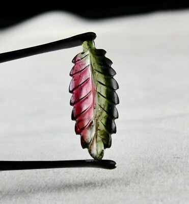 Natural Multi Tourmaline 8.30 Cts Carved Leaf Gemstone Pendant Ring Designing