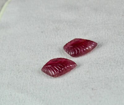 Natural Pink Tourmaline Carved Leaves Gemstone For Earring Design 21.63 Ct