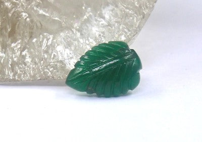 Certified Zambia Green Natural Emerald 5.45 Ct Carved Leaf Gemstone For Ring