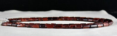 Natural Red Tiger Eye 545ct Fancy 3 Line Ladies Gemstone Necklace