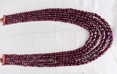Certified Natural Untreated Ruby 1097 Ct Tumble Long Beads Red Gemstone Necklace