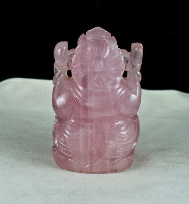Rose Quartz Lord Ganesha 5" 4925 Ct Pink Divine Gemstone Statue Figure