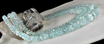 Certified Aquamarine Necklace 3L 1241 Cts Natural Blue Faceted Gemstone Beaded