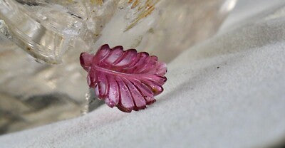 Natural Pink Tourmaline 5.44 Ct Carved Leaf Gemstone For Pendant Ring