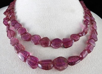 Certified Natural Pink Tourmaline Rubellite 284 Ct Gemstone Party Necklace