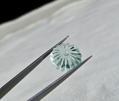 Natural Greenish Blue Aquamarine 10.56 Ct Carved Gemstone For Ring Or Pendant