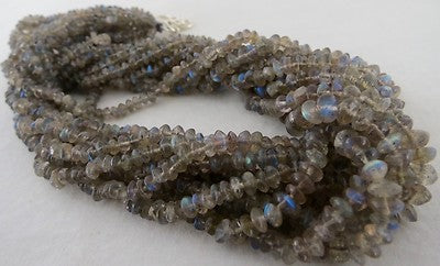 Natural Labradorite Beads Necklace Round Button 10 Line 500 Ct Gemstone Ladies